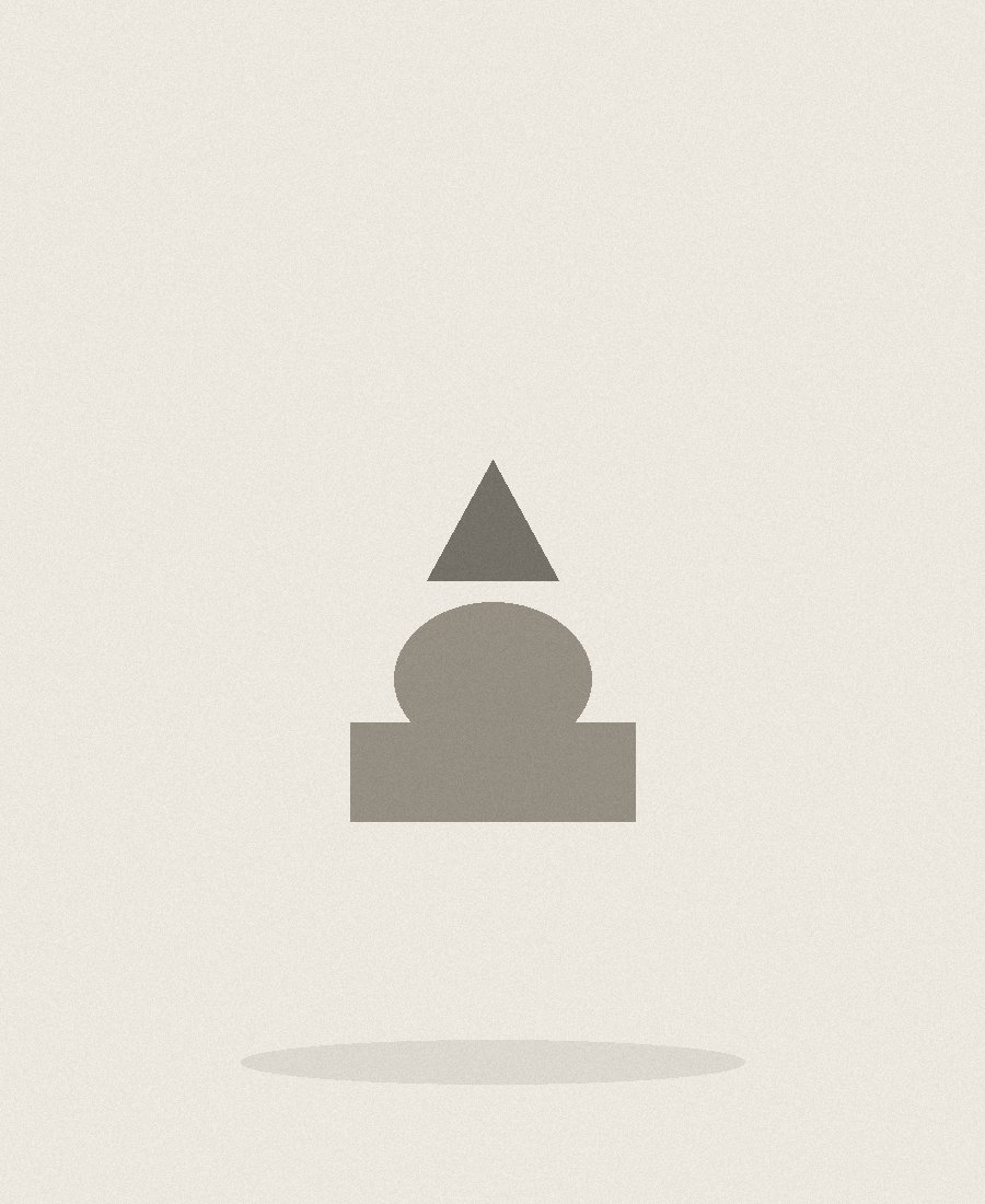 Stack 001 — three stacked geometric forms
